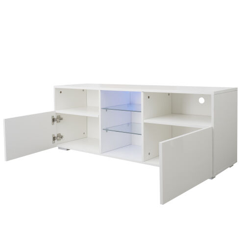 Mueble de TV minimalista moderno Sala de estar con luces LED de 20 colores