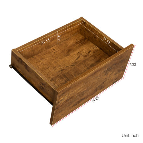 Mueble de TV de MDF MONTADO EN LA PARED con tres cajones y luces LED, nogal