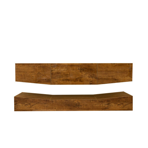 Mueble de TV de MDF MONTADO EN LA PARED con tres cajones y luces LED, nogal