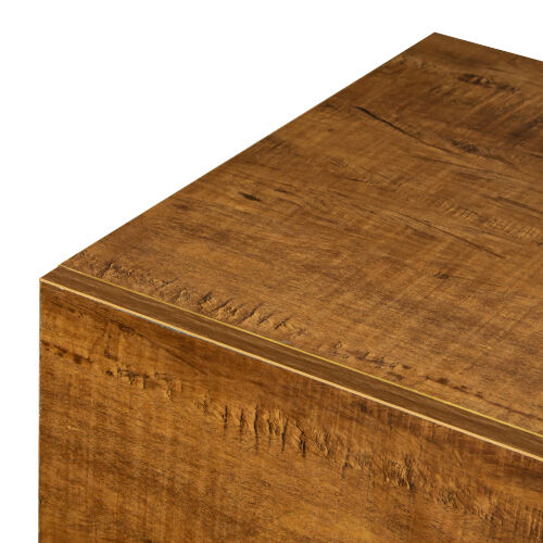 Mueble de TV de MDF MONTADO EN LA PARED con tres cajones y luces LED, nogal