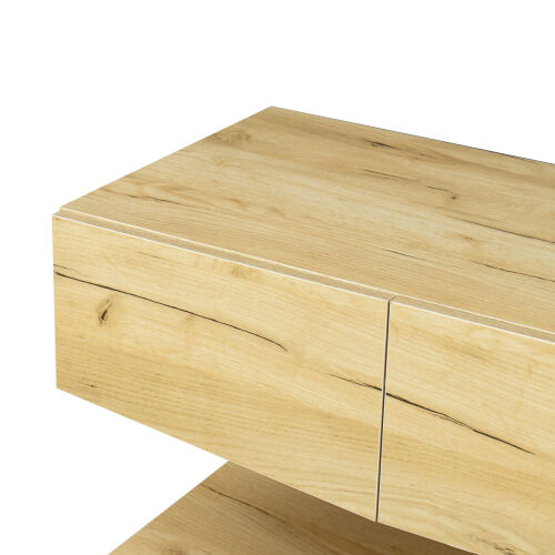 Mueble de TV de MDF UP And Down MONTADO EN LA PARED con tres cajones y luces LED, ROBLE