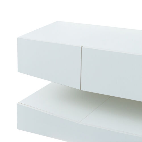 Soporte de TV LED para TV de 55 Pulgadas, Centro de Entretenimiento Moderno con Luces LED, Consola de Muebles de TV y Medios para Debajo de TV Sala de Juegos Dormitorio,Blanco