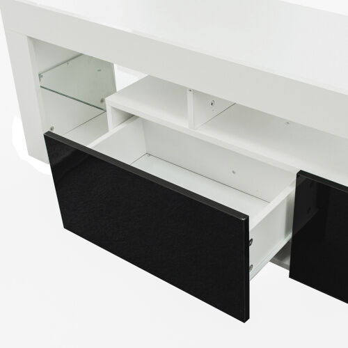 MUEBLES Y Soporte para TV 160 LED Montado en la pared Soporte flotante para TV de 63" (Blanco/Negro)