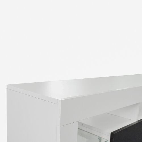 MUEBLES Y Soporte para TV 160 LED Montado en la pared Soporte flotante para TV de 63" (Blanco/Negro)