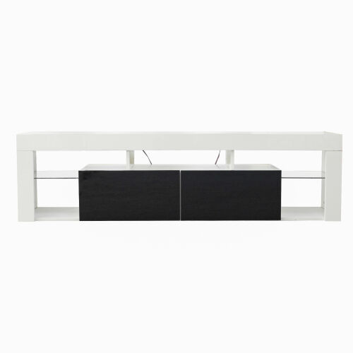 MUEBLES Y Soporte para TV 160 LED Montado en la pared Soporte flotante para TV de 63" (Blanco/Negro)