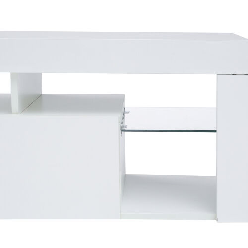 MUEBLES Y ALFOMBRAS Soporte de TV LED Montado en la pared Soporte de TV flotante de 63" (Blanco)