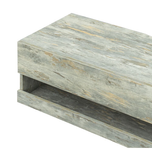 180 Mueble de TV flotante de 80" para montaje en pared con 20 LED de color gris