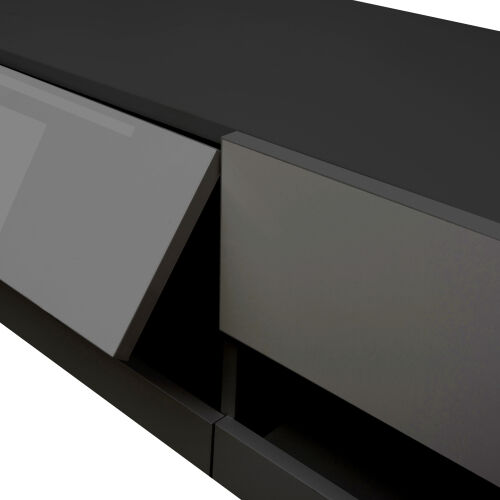 180 Soporte flotante para TV de 80" montado en la pared con 20 LED de color, negro y gris