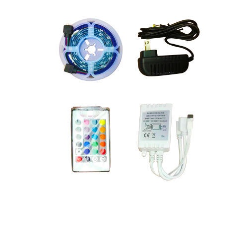 180 Soporte flotante para TV de 80" montado en la pared con 20 LED de colores, negro