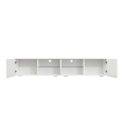 Mueble de TV con luz LED, mueble de TV blanco