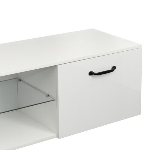 Mueble de TV con luz LED, mueble de TV blanco