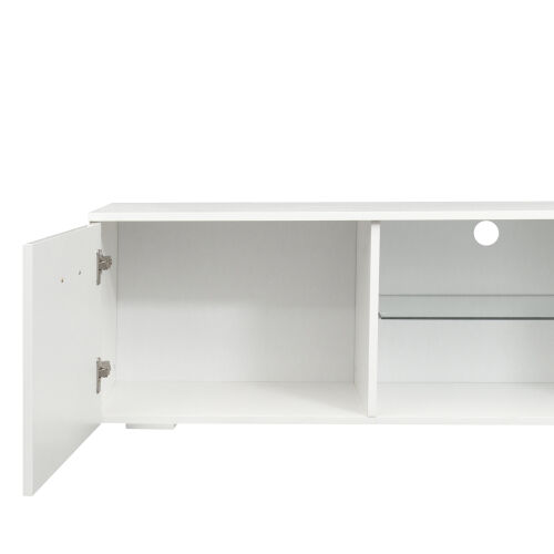 Mueble de TV con luz LED, mueble de TV blanco