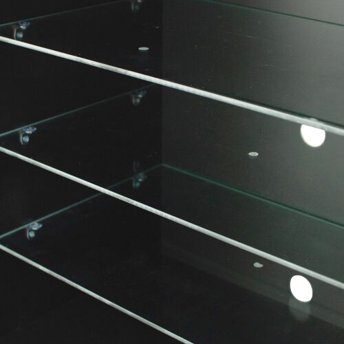 Soporte de TV Cuerpo mate Puertas de alto brillo Soporte de TV moderno LED, Negro