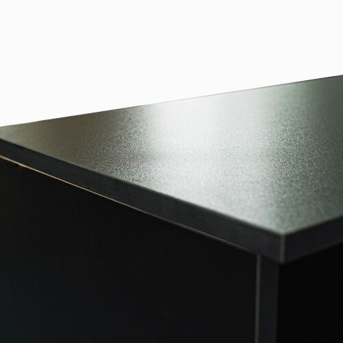 Soporte de TV Cuerpo mate Puertas de alto brillo Soporte de TV moderno LED, Negro