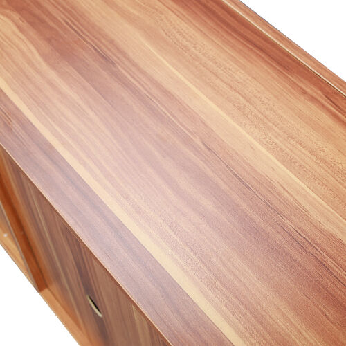 Soporte moderno para TV de 57" Cuerpo mate Frentes de alto brillo con 16 colores LED, grano de madera