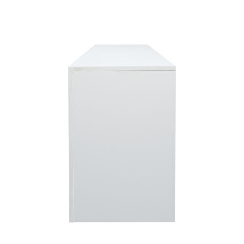 Soporte moderno para TV de 57" con cuerpo mate y frentes de alto brillo con 16 LED de color, blanco/negro