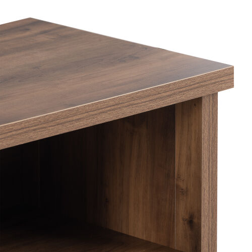 Mueble de TV con un tamaño máximo de 55 pulgadas, puerta de gabinete de ratán, diseño de riel deslizante