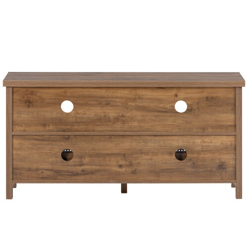 Mueble de TV con un tamaño máximo de 55 pulgadas, puerta de gabinete de ratán, diseño de riel deslizante