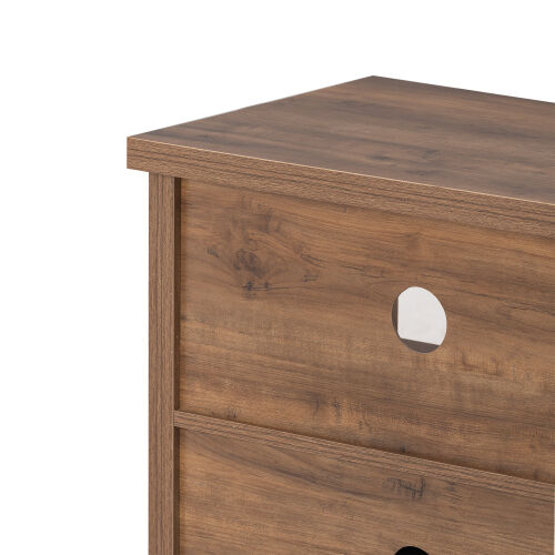 Mueble de TV con un tamaño máximo de 55 pulgadas, puerta de gabinete de ratán, diseño de riel deslizante