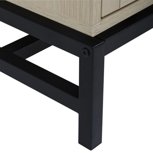 Escritorio de almacenamiento de mesa de consola multimedia para centro de entretenimiento para TV de hasta 50 pulgadas, ratán