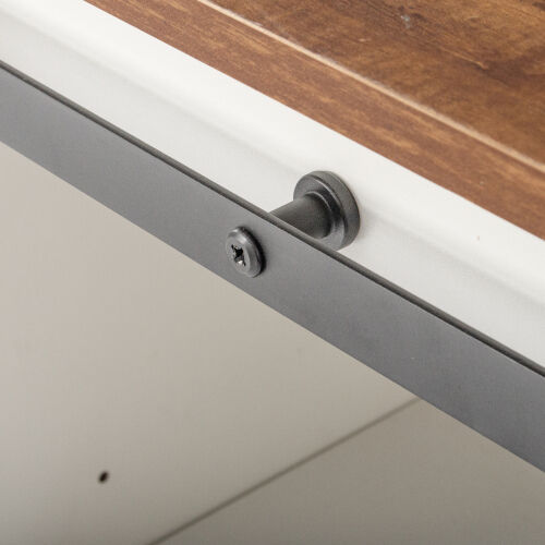 Soporte de TV con puerta de granero corrediza Farmhouse para TV de hasta 65 pulgadas, nogal