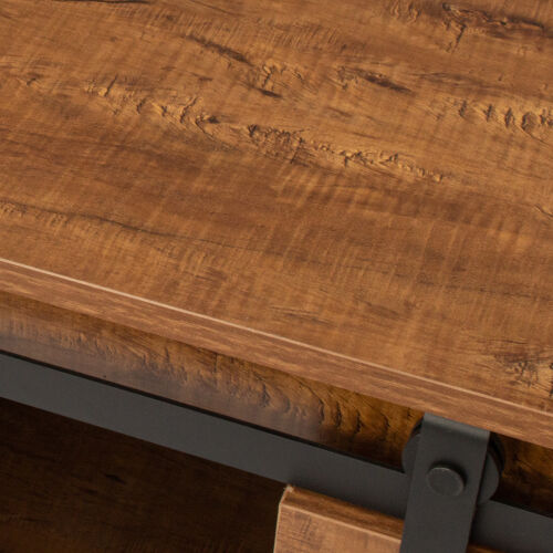 Soporte para TV con puerta de granero corrediza Farmhouse para TV de hasta 65 pulgadas, color blanco