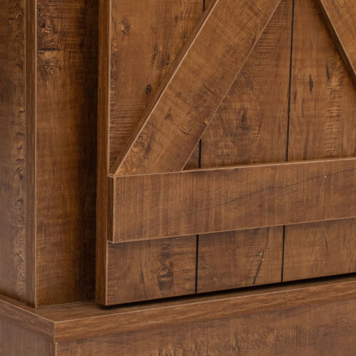 Soporte para TV con puerta de granero corrediza Farmhouse para TV de hasta 65 pulgadas, color blanco