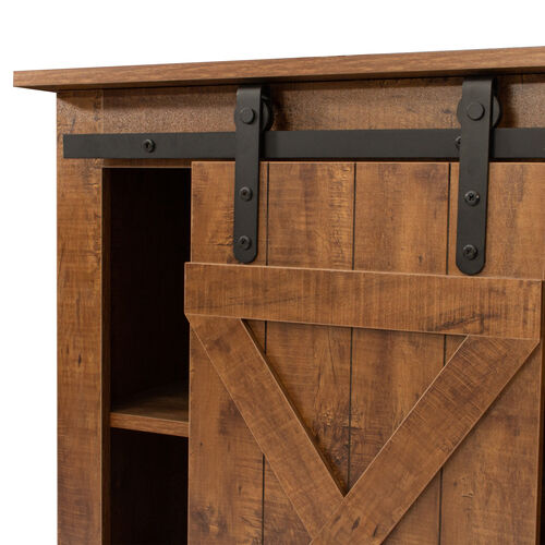 Soporte para TV con puerta de granero corrediza Farmhouse para TV de hasta 65 pulgadas, color blanco