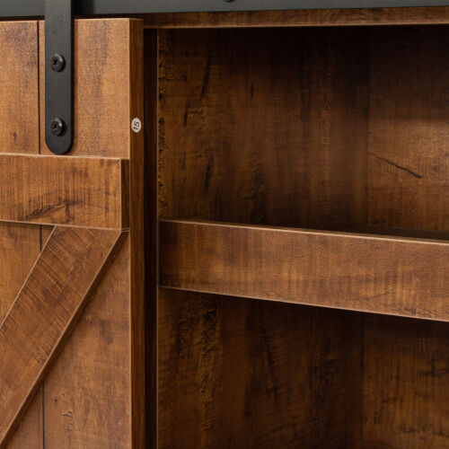 Soporte para TV con puerta de granero corrediza Farmhouse para TV de hasta 65 pulgadas, color blanco