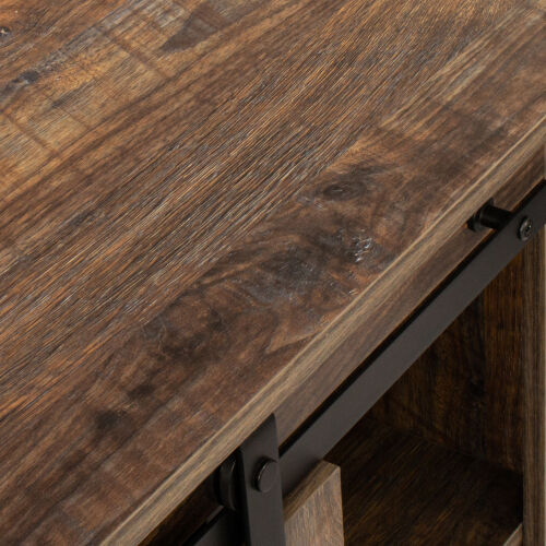 Soporte de TV con puerta de granero corrediza de granja para TV de hasta 65 pulgadas, Espresso