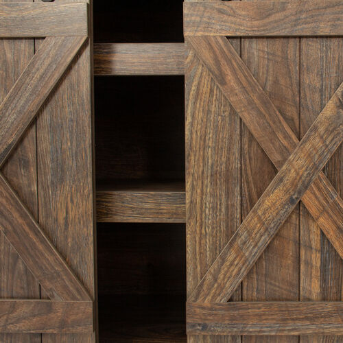 Soporte de TV con puerta de granero corrediza de granja para TV de hasta 65 pulgadas, Espresso