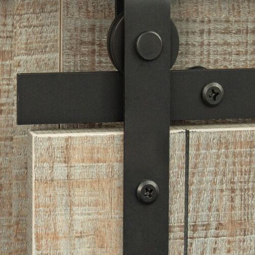 Soporte para TV con puerta de granero corrediza Farmhouse para TV de hasta 65 pulgadas, gris