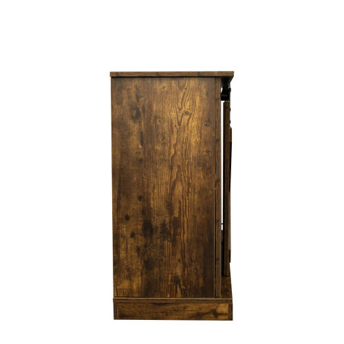 Soporte de TV para puerta de granero corrediza Farmhouse para TV de hasta 65 pulgadas, roble oscuro rústico