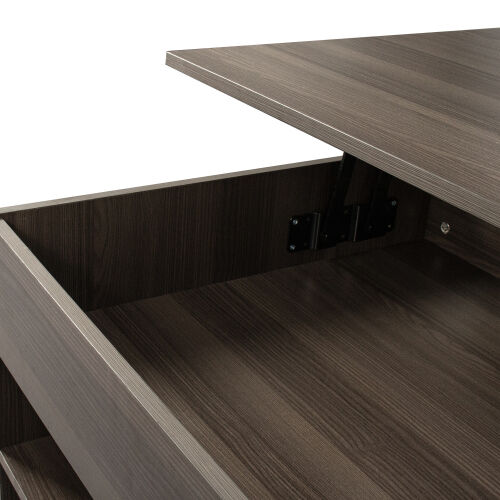 Mesa de centro elevable con almacenamiento oculto y 2 estantes abiertos para sala de estar, sala de recepción, oficina