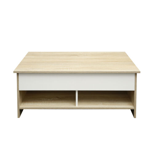 Mesa de centro elevable con almacenamiento oculto y 2 estantes abiertos para sala de estar, sala de recepción, oficina