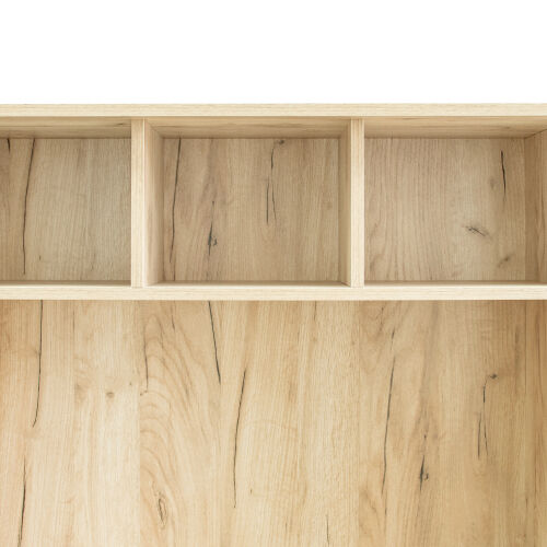 Escritorio para computadora de oficina en casa con aparador, acabado en roble envejecido