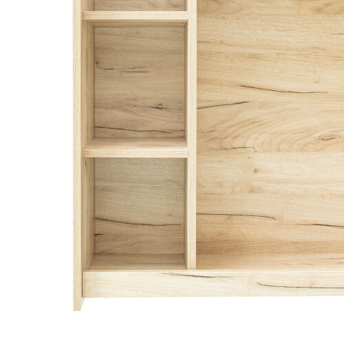 Escritorio para computadora de oficina en casa con aparador, acabado en roble envejecido