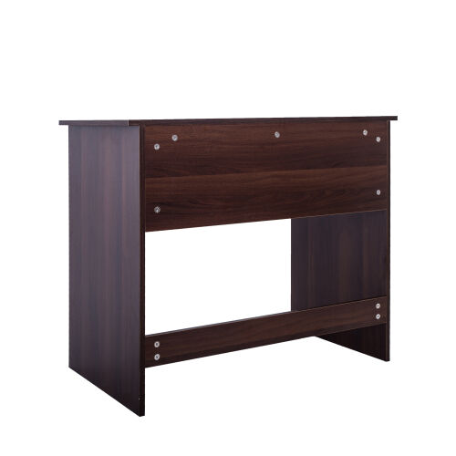 Escritorio para computadora con 2 cajones de almacenamiento extraíbles y marco de madera estable, nogal