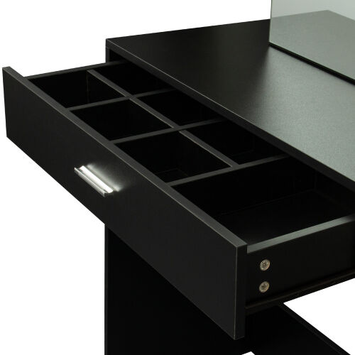 Juego de tocador con espejo de aumento deslizante y taburete, Muebles de dormitorio