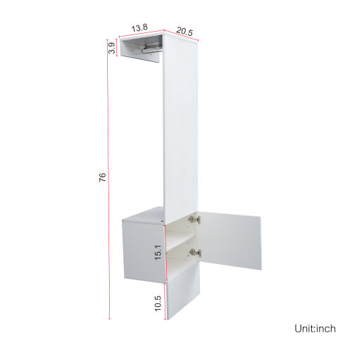 Armario abierto con 1 puerta, blanco