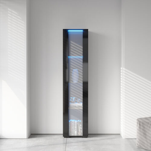 Mueble lateral con lámpara de tira de aluminio