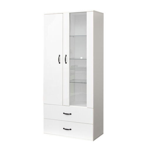 Mueble lateral con estantería, cajones, mueble lateral negro para ropa