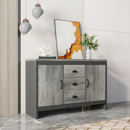 Mueble lateral para comedor, cocina, puertas dobles con cajones
