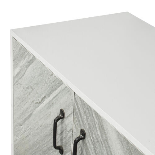 Mueble con 2 puertas y 3 estantes abiertos