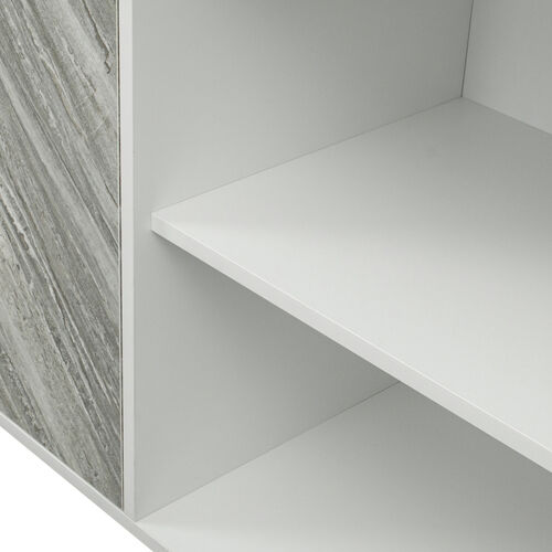 Mueble con 2 puertas y 3 estantes abiertos