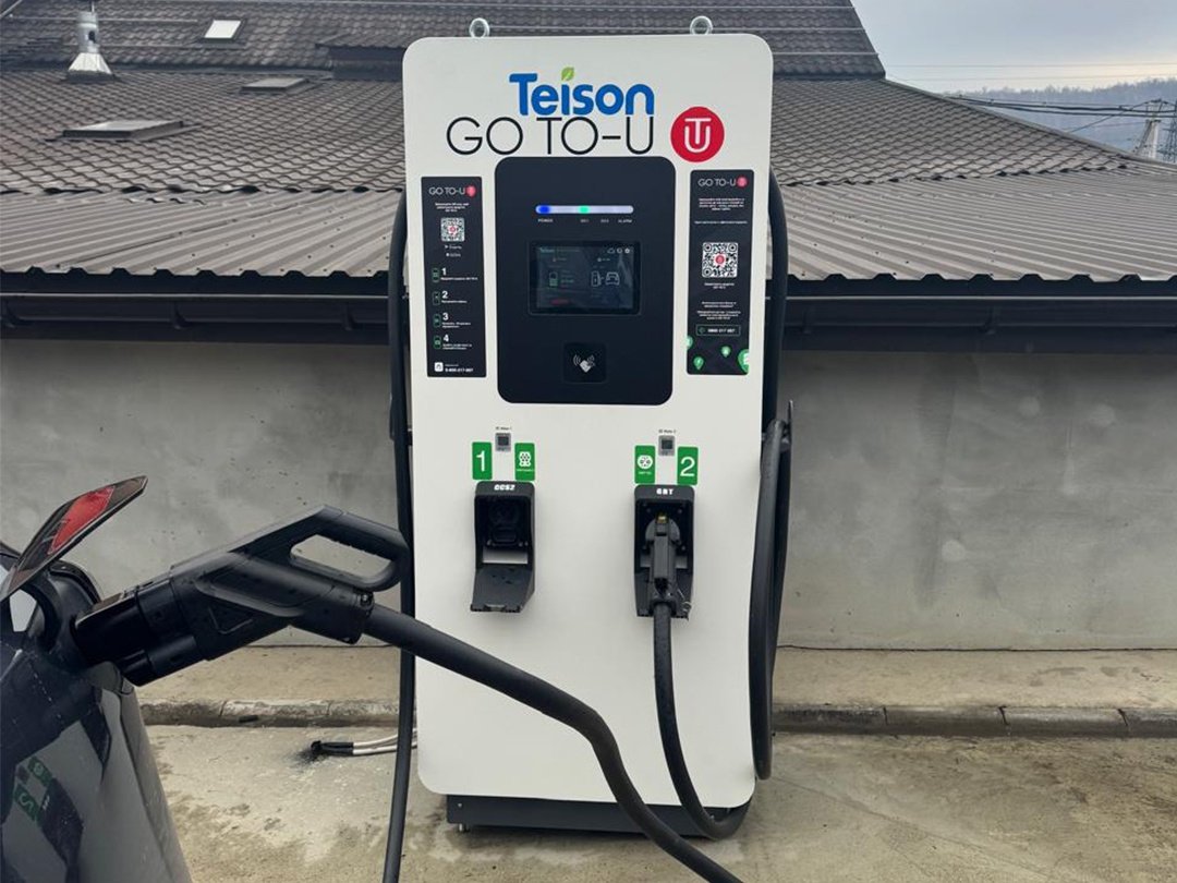 Station de recharge Teison DC Pro 90 kW installée au sol en Ukraine, 2025