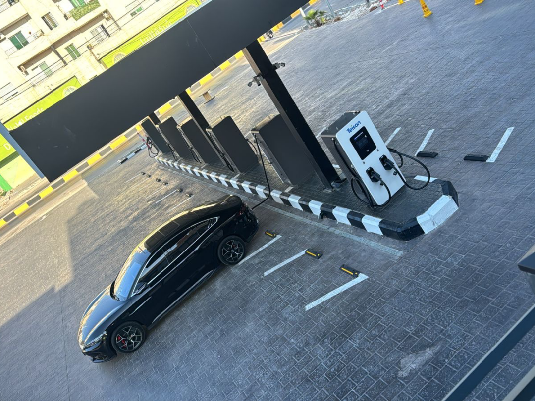 Teison DC Pro 180kW station de recharge rapide commerciale avec prise CCS2+GBT installée en Jordanie, 2025
