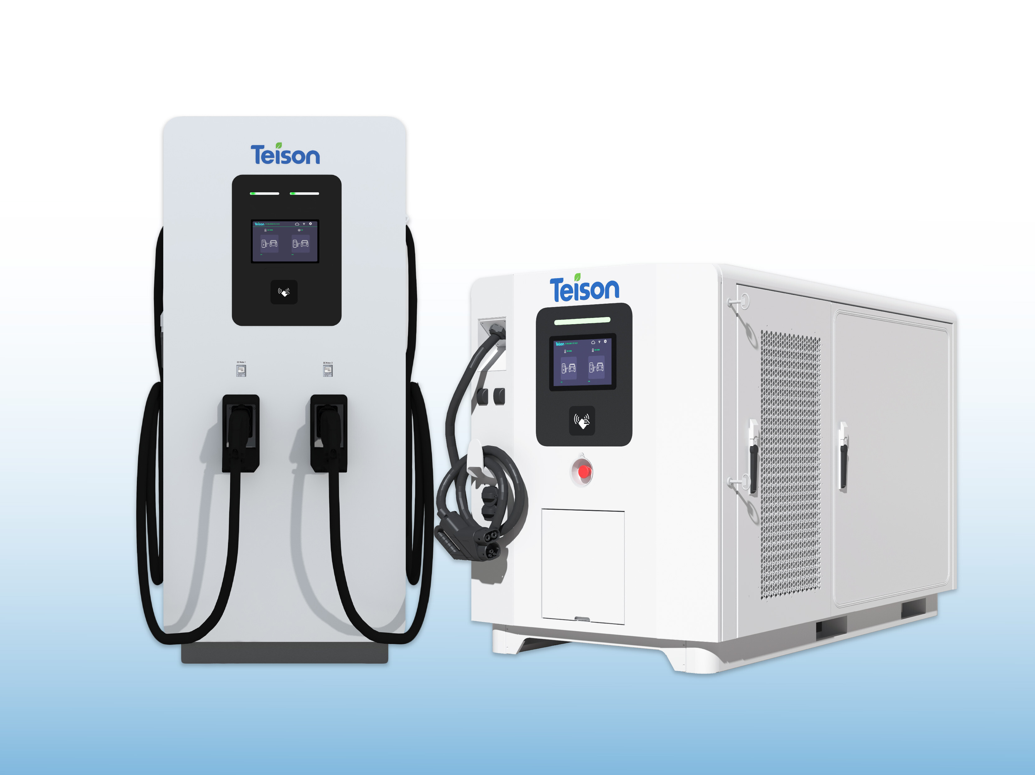 DC EV Şarj + ESS Çözümleri <br>215KWH batarya içeren ESS DC Şarj Cihazı, ELEKTRİKLİ ARAÇ'ınızı hızlı şekilde şarj eder ve bir kamyona monte edilerek mobil şarj istasyonu olarak kullanılıp diğer ELEKTRİKLİ ARAÇ'lara şarj sağlayabilir.