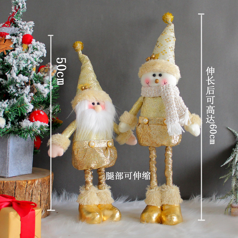 Golden Christmas retractable doll