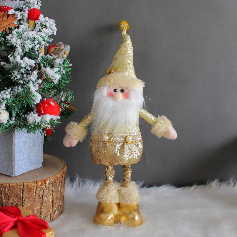 Golden Christmas retractable doll